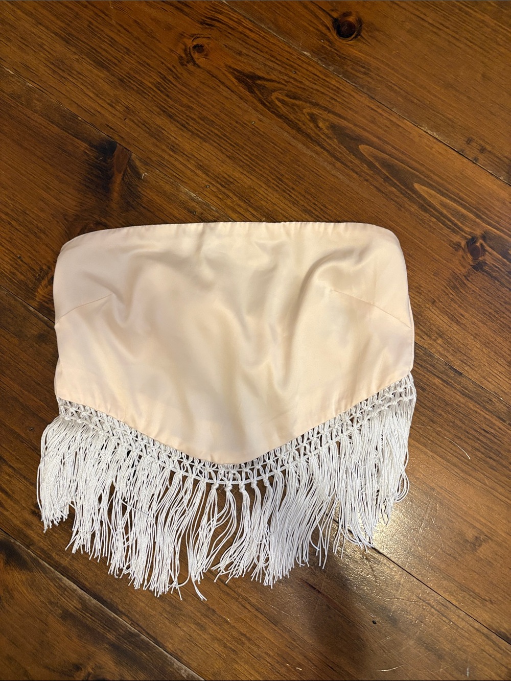 Majorelle Fringe Tube Top - Cream